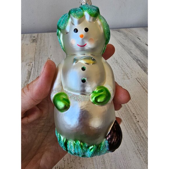 Patricia breen hobe sound snowman fish palm tree glitter green ornament Xmas tre - Picture 9 of 9